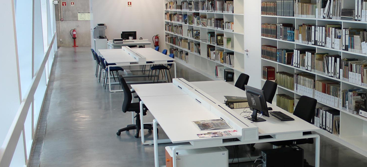 Imagem do interior da biblioteca do Museu dos Coches